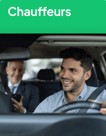 Professional driver in vehicle