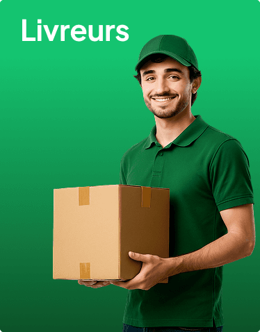 Delivery person with packages